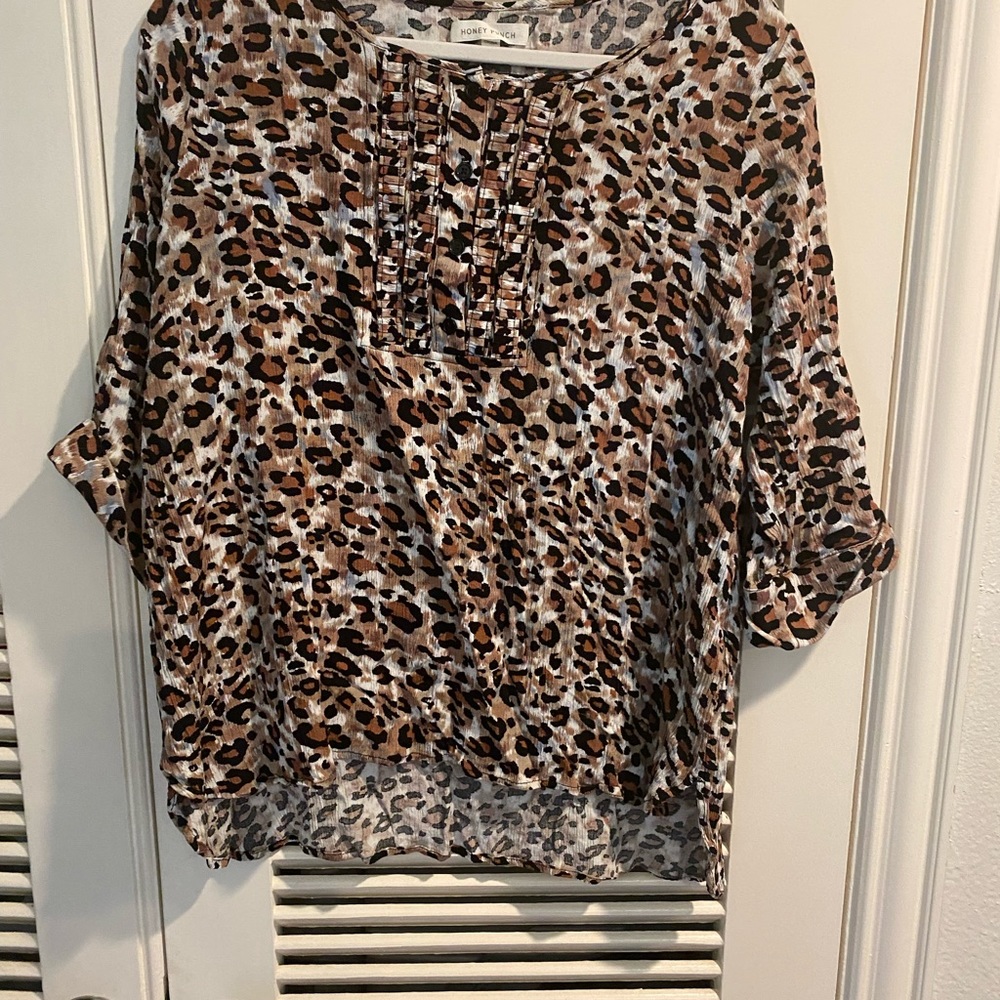 Honey Punch animal print top 1X